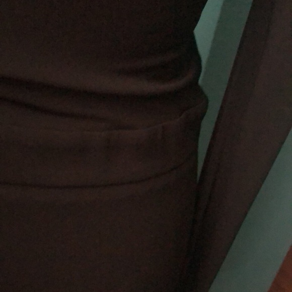 Cavalli black slim snake belt dress w/ gathered front skirt & plunging neckline - Picture 8 of 15